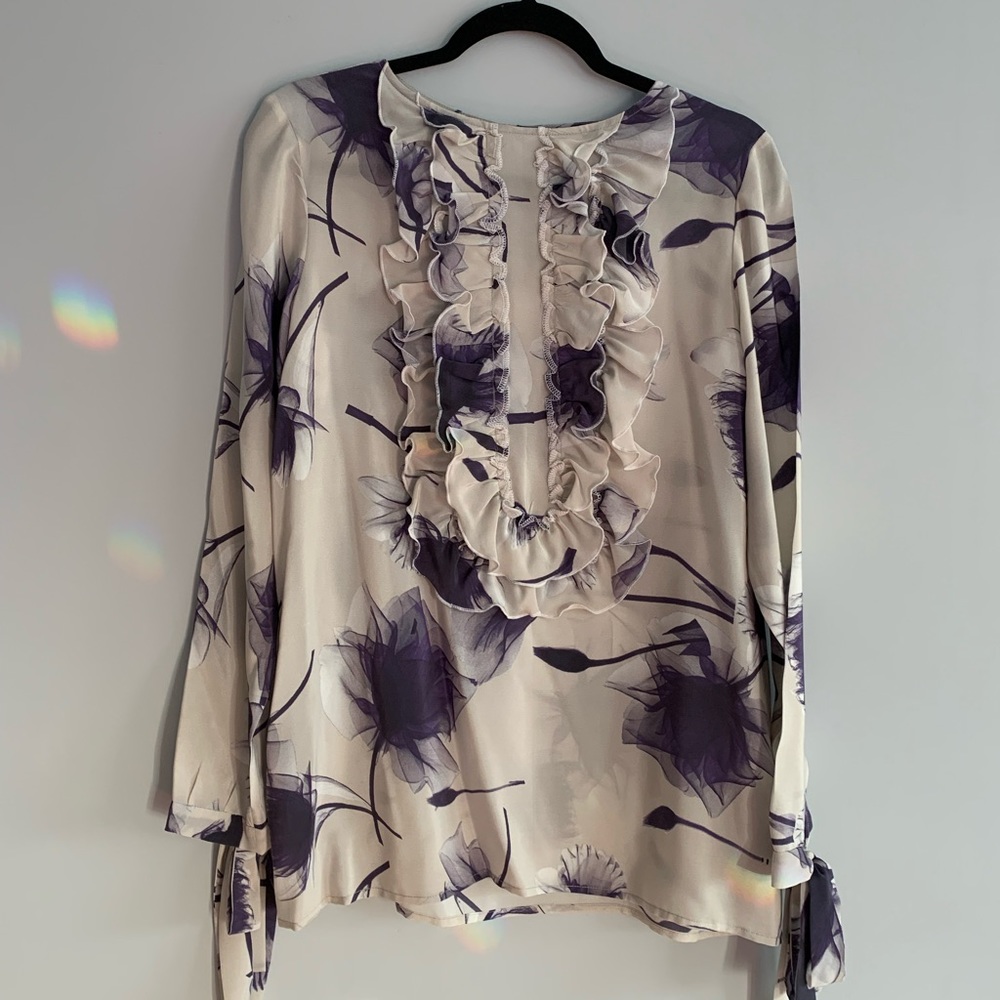 Floral silk blouse